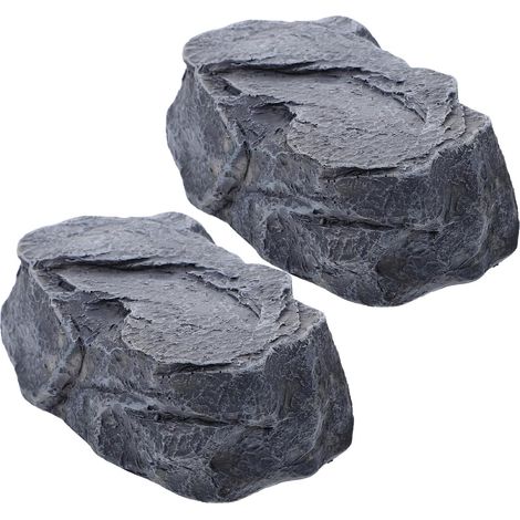 Lot de 2 Cache-clés en Fausse Pierre Compartiment Étanche, Résine Solide, Boîte à Clés Extérieure Camouflage Naturel pour Jardin et Rangement Sécurisé des Clés