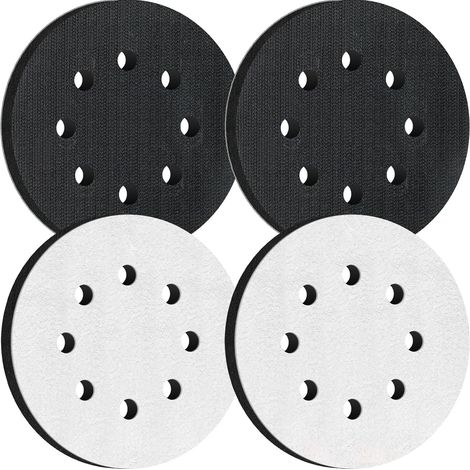 4PCS Tampon de Ponçage Souple 125mm pour Ponceuse 8 trous Interface Mousse Pads pour Disque Abrasif (1/5)