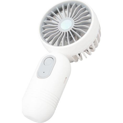 Ventilateur de poche rechargeable USB, ventilateur personnel portable réglable pour intérieur, extérieur et voyages, couleur blanche. (1/5)