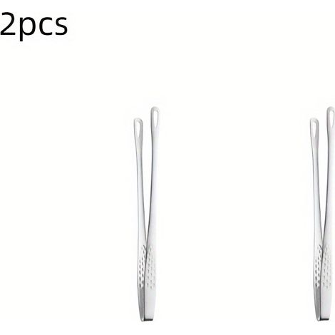 2 pinces de service multifonctions en acier inoxydable pour barbecue, fruits, pain, steaks, salades et desserts, outil de cuisine pour buffet, couleur argentée (1/5)