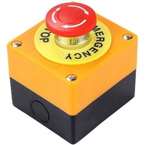 Roter, pilzförmiger Not-Aus-Drucktaster mit einem Öffnerkontakt (NO) und einem Schließerkontakt (NC), belastbar bis 10 A bei 660 V (1/5)