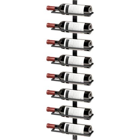 HOMCOM Portabottiglie da Parete per 8 Bottiglie di Vino, Nero (1/5)
