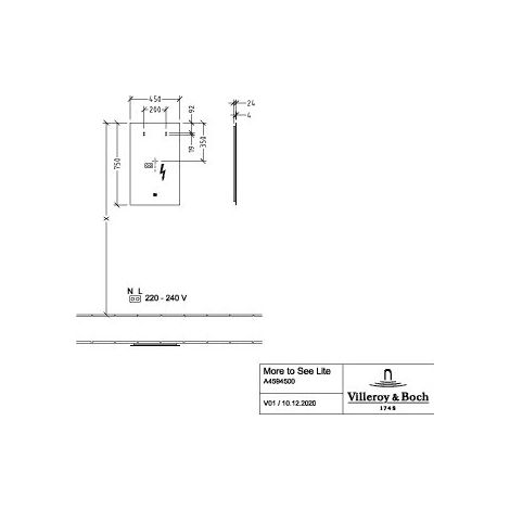 Villeroy & Boch A4774500 Miroir More to See Lite A47745