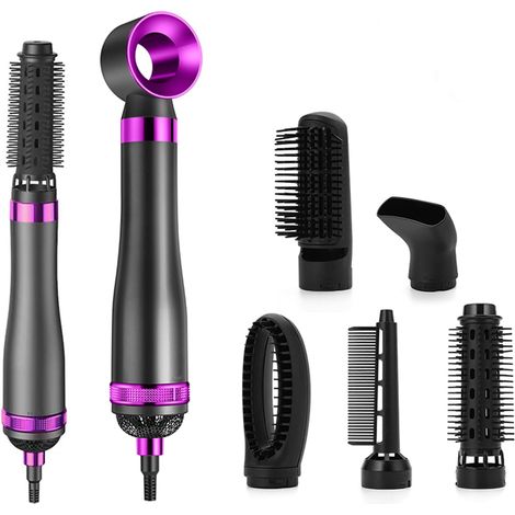 6 in 1 Hair Styler, spazzola asciugacapelli, spazzola per lo styling riscaldata, arricciacapelli, diffusore, temperatura e velocità del vento regolabili, per arricciare, lisciare, asciugare