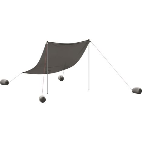 Auvent de plage avec ancres de sable gris 214x236 cm (1/5)