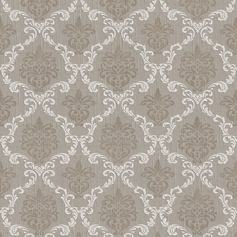 BRICOFLOR Papier peint baroque Tapisserie baroque Papier peint intissé Beige / crème Gris - 10,05 x 0,53 m (1/5)