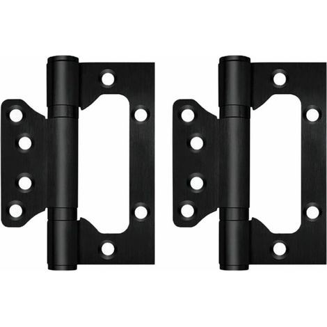 Lot de 2 charnières de porte avec vis à roulement à billes pour portes intérieures et extérieures, portail (noir) (1/5)