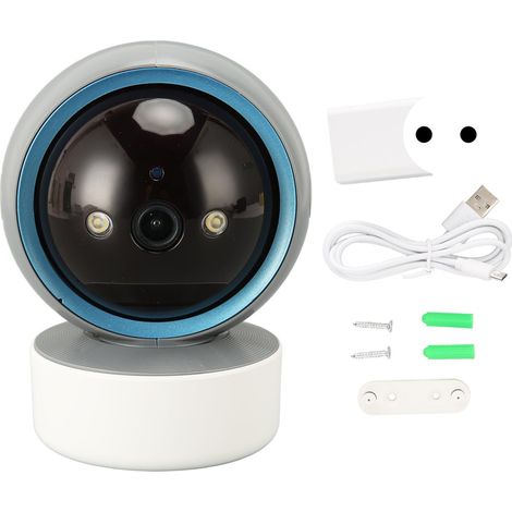 Caméra Intérieure 2K Vision Nocturne avec Détection Infrarouge, Caméra Sans Fil 2.4G Audio Bidirectionnel pour Animal Enfant 100‑240V (1/5)