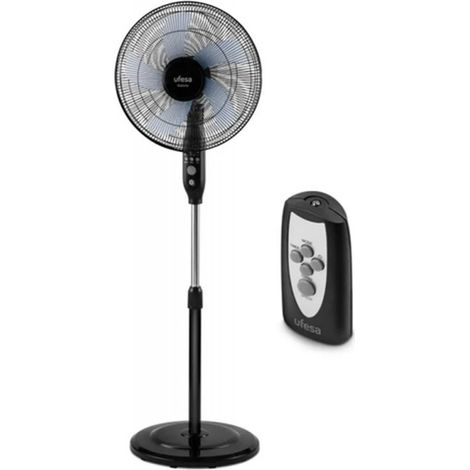 Ventilador Pie 40CM 50W Ufesa 84105610 Dakota Regulagle Negro (1/4)