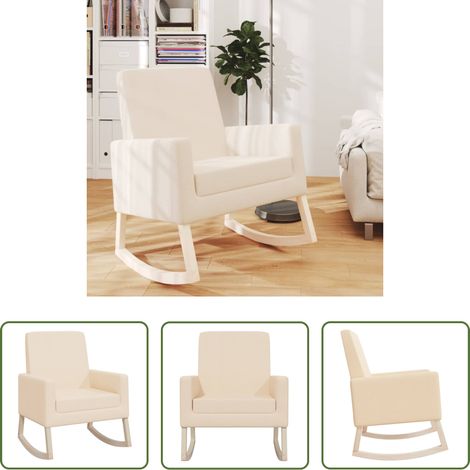 Creme Stoff - Schaukelstuhl Creme Stoff (1/5)