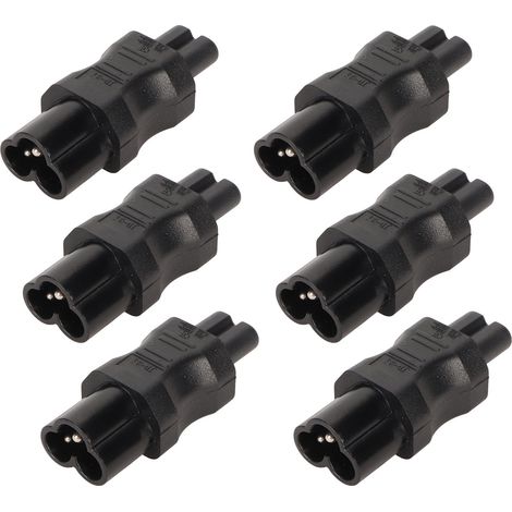 Lot de 6 adaptateurs secteur IEC320 C6 vers IEC320 C7 pour châssis d'alimentation PDU, alimentation UPS et prise d'ordinateur. (1/5)