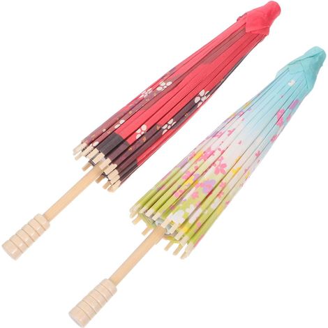 Parapluie décoratif Parasol Japonais en Papier et Bois, Lot de 2, Style Japonais Classique, pour décoration Maison et Danse, Belles Impressions (1/5)