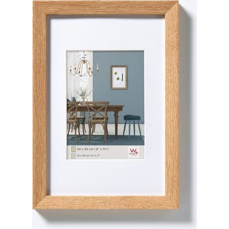 Cadre Photo chêne Clair 50 x 60 cm avec Passe-Partout, Cadre en Bois Fiorito EF060E