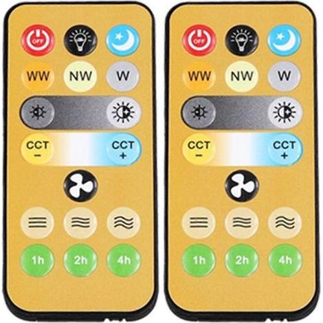 Lot de 2 interrupteurs sans fil avec télécommande à 3 vitesses et minuterie pour ventilateur de plafond E27 (1 à 4 heures). (1/5)
