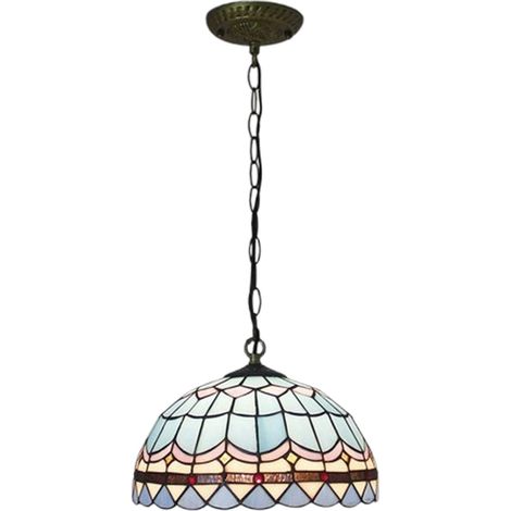 LEDANDER Lustre en verre « Vue sur l'océan » de 30 cm, luminaire décoratif rétro de 9 W, lumière chaude, douille 220 V/E27, idéal pour le salon. (1/5)