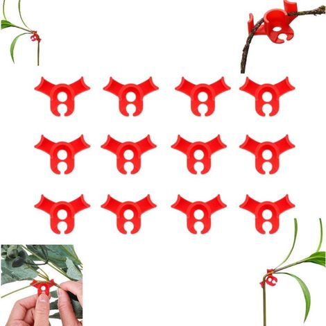 12 pièces - Pinces de tuteurage - Clips de palissage - Pinces pour former les tiges - Tuteurs - Guides de croissance - Pinces à plantes - Cintreuses de branches - Accessoires pour branches (1/4)