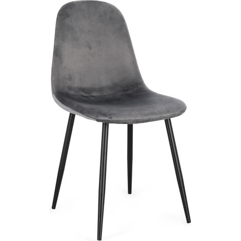 BIZZOTTO Sedia New Irelia Nero Velluto Grigio Scuro
