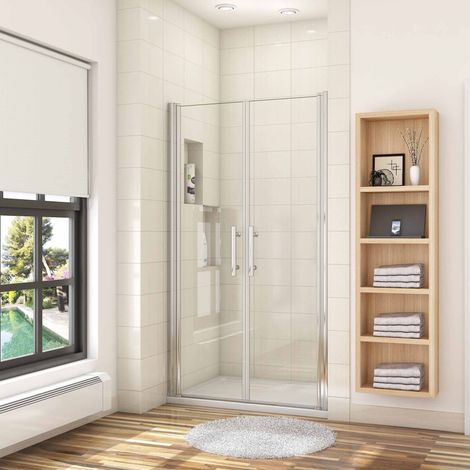 Porte de douche battante 90x187cm installation en niche (1/5)