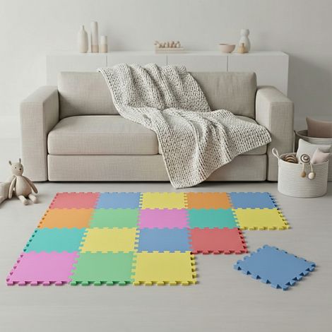 18 Teile Spielmatte Baby Puzzlematte 30x30 Krabbelmatte Bodenmatte Kinderzimmer