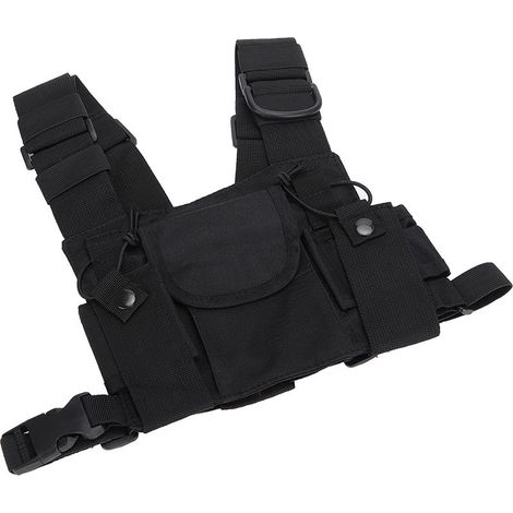 Hochwertiger Doppelbrustgurt für Funkgeräte, Fronttasche, für Feuerwehr und Militär. (1/5)