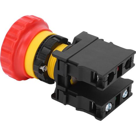 Bouton d'arrêt d'urgence, interrupteur rotatif, outils manuels, quincaillerie industrielle, rouge, 10 A, 600 V (1/5)