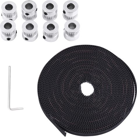 Kit poulie de synchronisation 2GT 8 pièces alésage 8mm + courroie 6mm 5 mètres + 16 vis pour imprimante 3D (1/5)