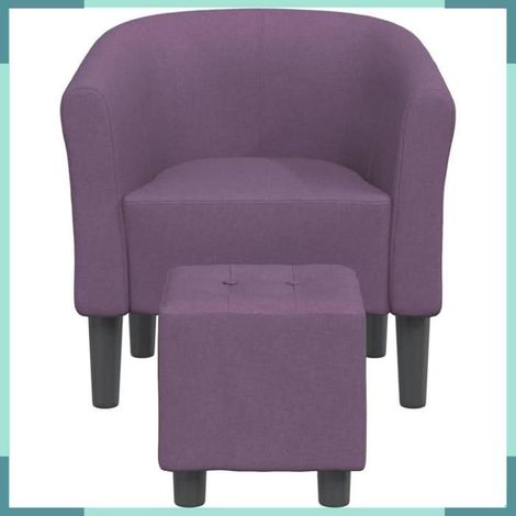 356440 Chaise cabriolet avec repose-pied violet tissu (1/5)