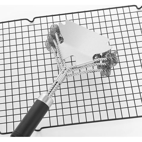 Brosse et grattoir pour barbecue en acier inoxydable - poils sans brosse - brosse de nettoyage universelle (1/5)