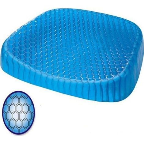 Coussin d'Assise Ergonomique en Gel Bleu - Confort Orthopédique (1/4)