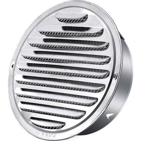 Pair UlisemAcier Inoxydable Rond Grille de Ventilation de Tuyau D'échappement 120mm, Capot de Sortie D'air, Grille D'évacuation D'air Ronde, Hotte de Désenfumage Avec Moustiquaire