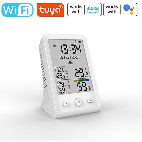 Tuya WLAN-USB-wiederaufladbarer Temperatur- und Feuchtigkeitsmesser für Haushalt, Büro und Kinderzimmer (1/5)