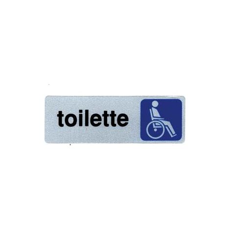 TARGHETTA ADESIVA TOILETTE DISABILI- - cm.15x5h. - 10 pezzi