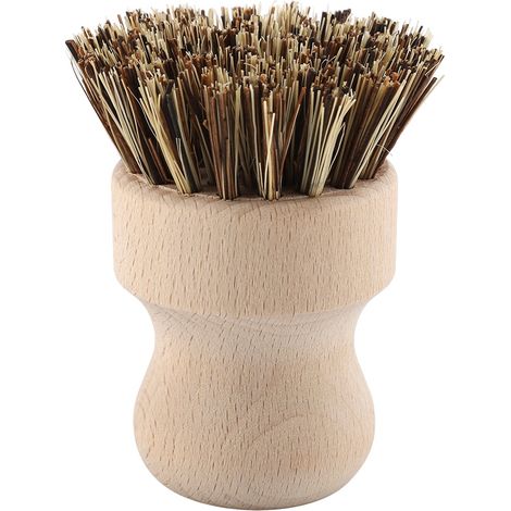 Natürliche Sisal- und Seiden-Gemüsebürste mit Buchenholztopf (1/5)