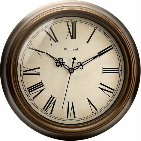 Small Vintage Wall Clock 25cm Silent Battery Operated (Roman Numerals) (1/5)