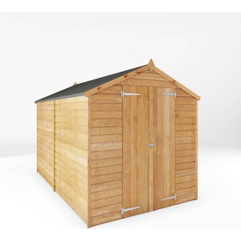 10 x 6 Feet Overlap Apex Windowless Shed - Timber - L297 x W190.4 x H198.7 cm - Brown