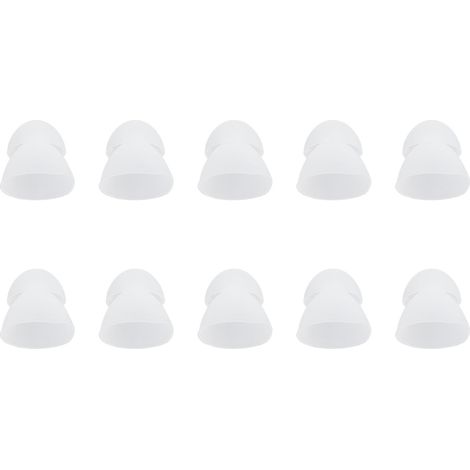 10 Pièces Dômes pour Appareils Auditifs 10mm Double Bass, Embouts en Silicone de Rechange pour Amplificateurs Auditifs Blancs (1/5)