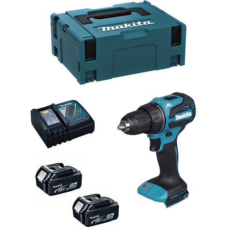 Taladro Atornillador MAKITA DDF490RTJ (2 x 5,0Ah + DC18RC + MAKPAC 2) (1/5)