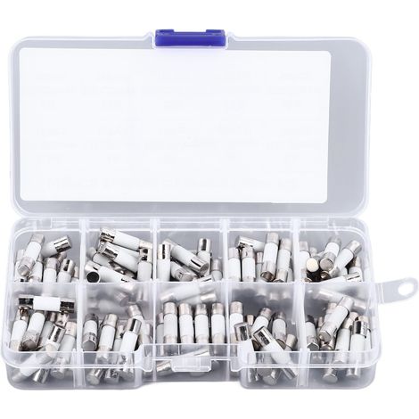 Kit de fusibles à tube en céramique multifonctionnel portable pour produits électroniques et appareils électroménagers 100 pièces (1/5)