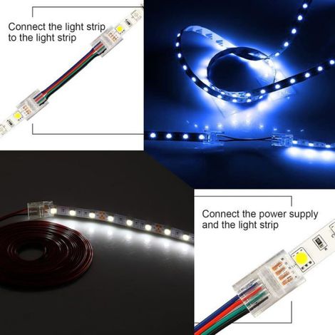 15M Rallonge Câble 4 Broches Fil Cordon 22AWG Branchement Électrique, Câble D'extension à 4 Conducteurs Pour Bandes LED WS2811 WS (1/5)