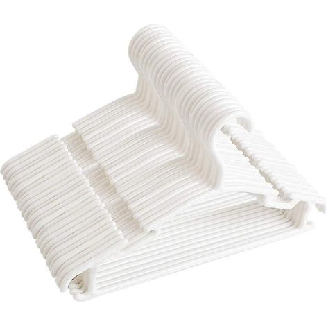 Paquet de 40 cintres bébé 27x15 cm blanc pour vêtements enfants, portants miniatures et organiseurs de penderie (1/4)