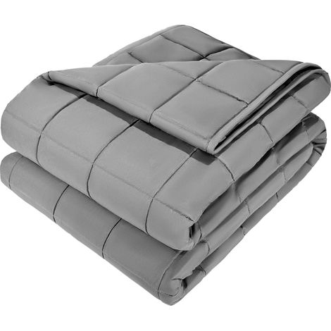 Mophorn Schwere Gewichtsdecke, 11,3 kg, Therapiedecke 1524x2032 mm, Queen-Size, Decke mit Glasperlen, ideal für Erwachsene mit 113–140 kg, Unterstützung bei Stress- und Angstabbau, grau