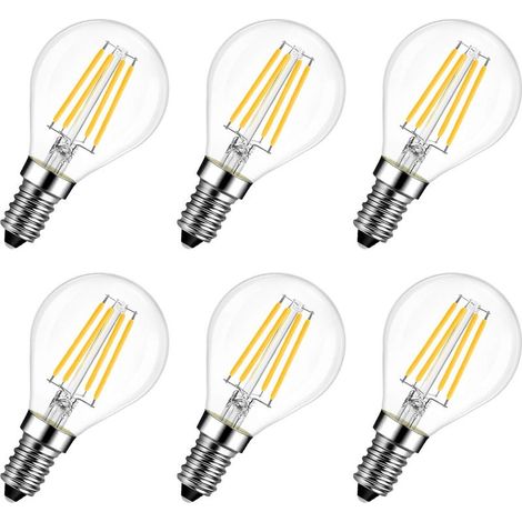 4-W-E14-LED-Filamentlampe, entspricht einer 40-W-Glühbirne, Retro-LED-Filament, 2700 K warmweiß, nicht dimmbar, 6er-Pack, G45 (1/4)