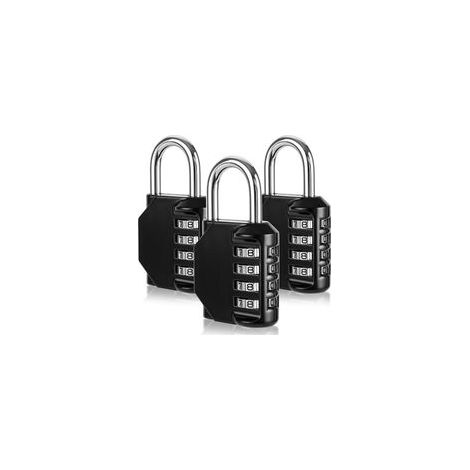 3 Pièces Cadenas Code, Cadenas a Code 4 Chiffres, Alliage de Zinc Cadenas Casier, Cadenas Code Exterieur, Serrure à Combinaison pour Gymnase Casier École Garage Rangement Portail Clôture Armoires