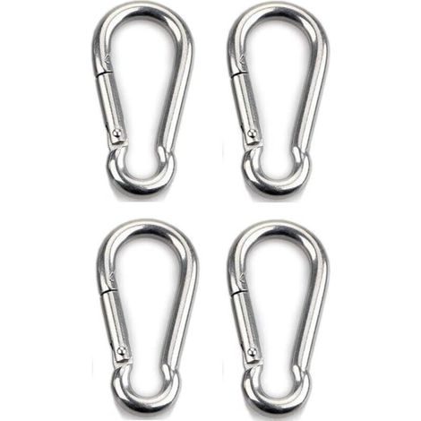 4 mosquetones resistentes para deportes, candados para perros, columpios de hamaca, acero inoxidable 304, 6 mm de grosor.