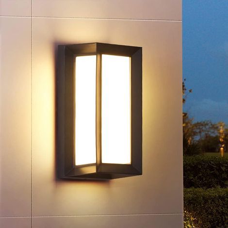 Applique murale LED, Applique murale d'extérieur 18 W, montage mural moderne, étanche IP65, éclairage mural de porche noir(cube, lumière chaude) (1/5)