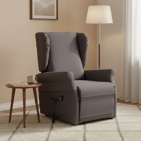 Sillón Treia, Fundas Desmontables, Reclinable Made in Italy, Brazos, 75x84x107h cm Negro Antracita (1/5)