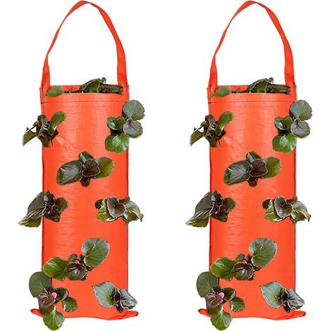 Sacs de plantes à suspendre pour fraises, tomates, légumes, utilisation en extérieur, poches de jardinage, design peu encombrant, sacs respirants à suspendre pour plantes (1/4)