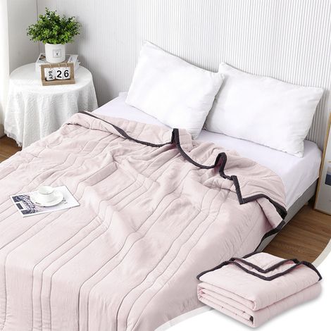 Couette Rafraîchissante - 98% Coton 2% Élasthanne - 100x150 cm et 150x200 cm - Pour Dormir Frais en Été - Couette Légère Toutes Saisons - 1 Pièce (1/5)