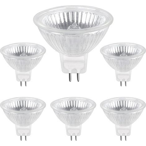 Halogen Bulb GU5.3 50W 12V, 800lm Warm White 2700K Dimmable, Halogen Spotlight Bulb MR16, pack of 6