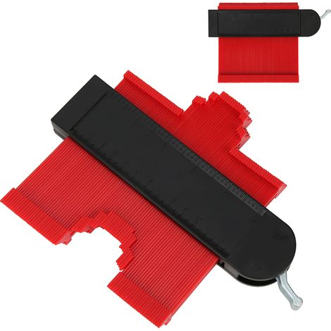 Jauge de contour de 5 pouces, jauge de forme irrégulière, outil de façonnage des bords pour la mesure des travaux (rouge) (1/5)